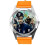 Orange Leather Round Quartz Watch for Wizards Fans E3 1