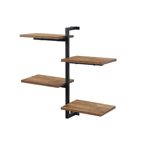 Spot On Dealz 4 Tier vertical Black floating shelves MDF rustic shelf metal wire G-0479 1