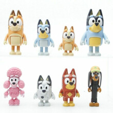 (8 pcs/set(No box)) 8 pcs/set Bluey's Family&Friends Action Figure