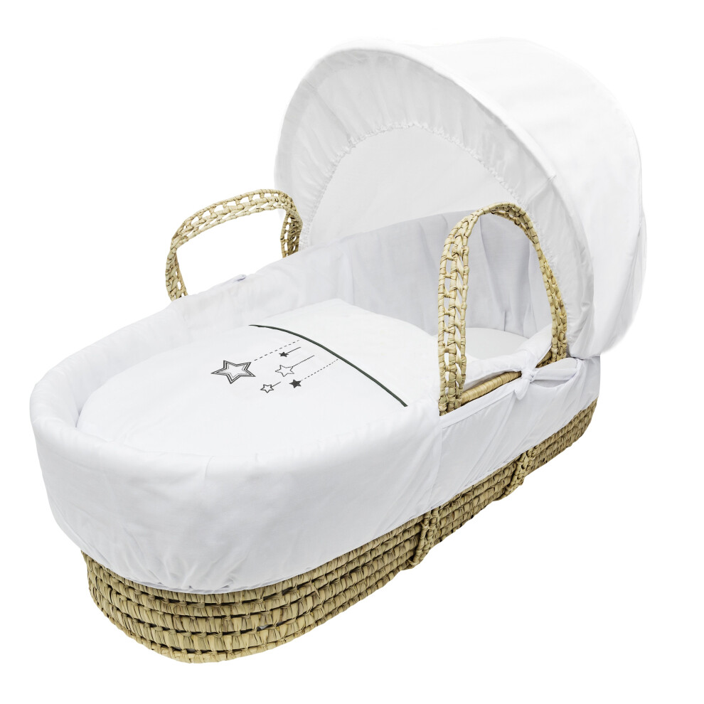 White Wish Upon A Star Palm Moses Basket