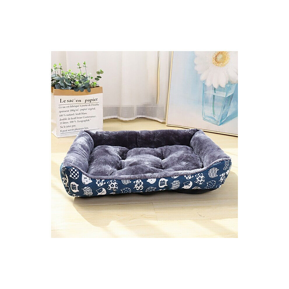 (Navy blue, L) Pet Dog Bed Sofa Mats Pet Products Chiens Animals Accessories Dogs Basket Supplies of Large Medium Small House Cushion Cat Bed