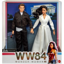 Barbie Coleccionista Wonder Woman 1984 Set de 2 Muñecas con Diana en Gown de Gala y Steve en Chándal, Más Accesorios