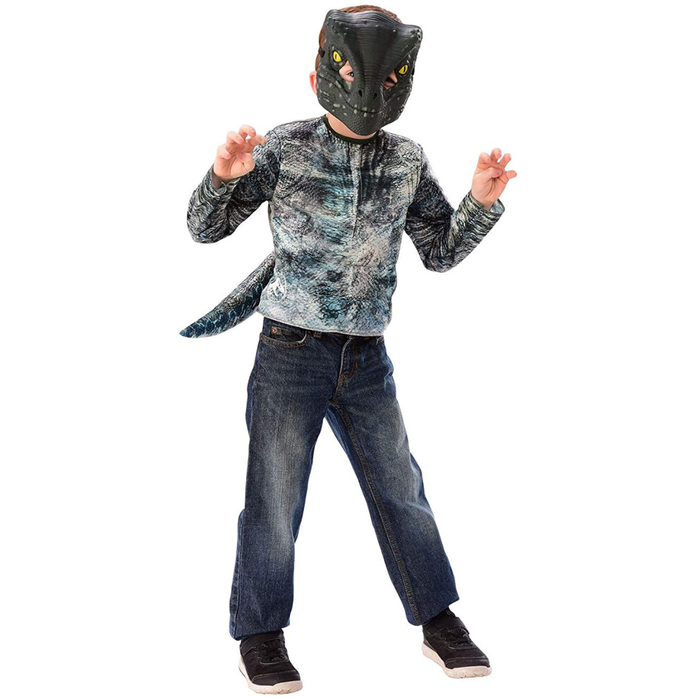 Rubie's 34371 Jurassic World Velociraptor Blue Kids Deluxe Costume (Age 4-6 Years)