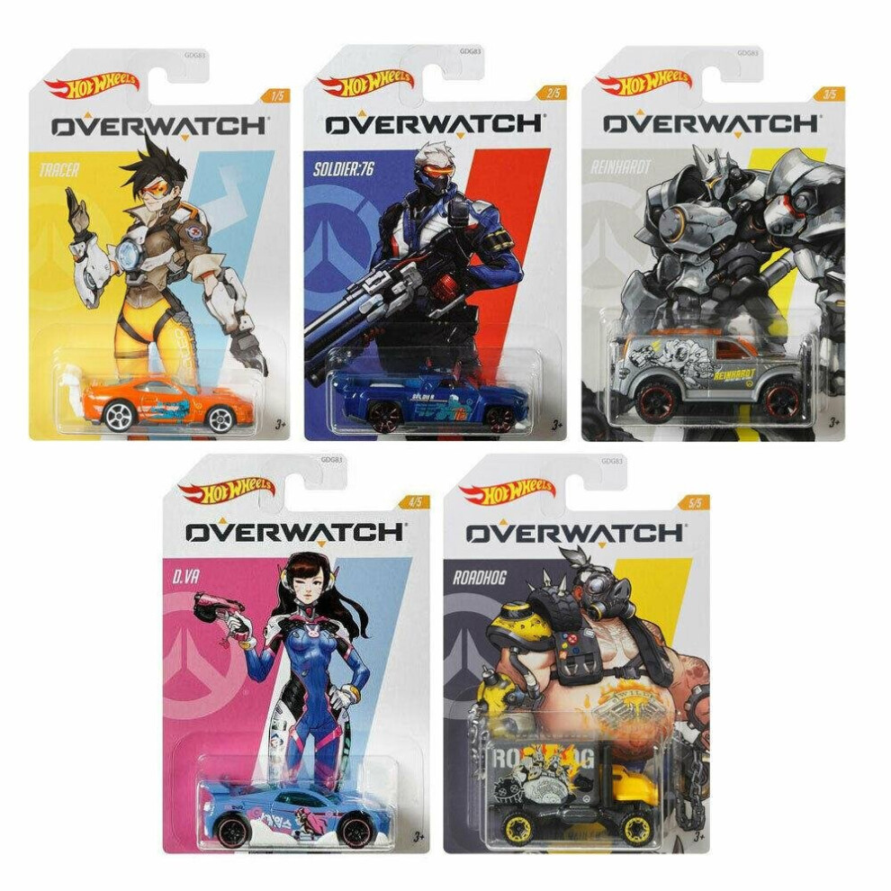 Hot Wheels GWY15 Overwatch Vehicle Set of 5 Diecast Vehicles (GWY15)