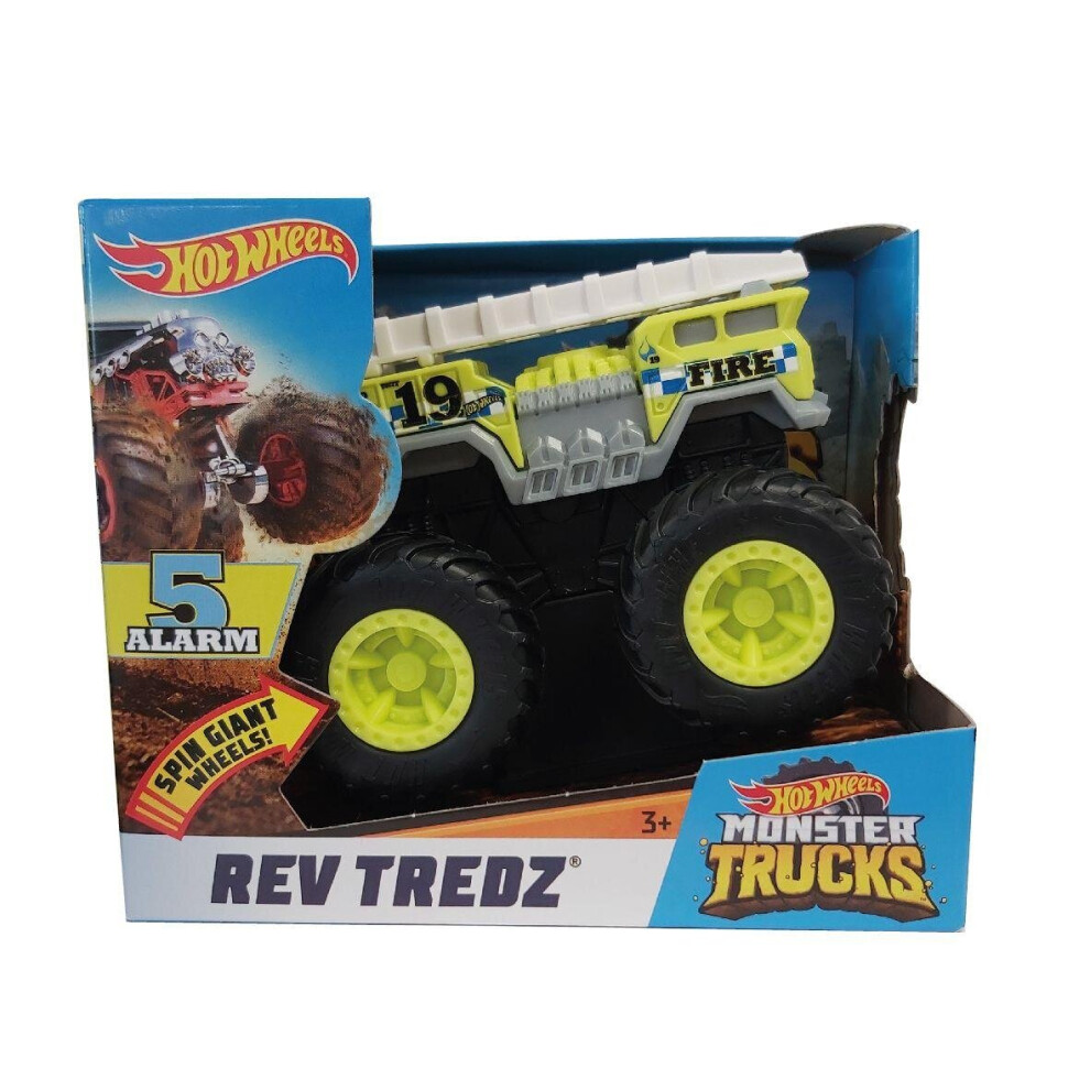 Hot Wheels Gbv11 Rev Tredz 5 Alarm Monster Truck Vehicle (Fyj71)
