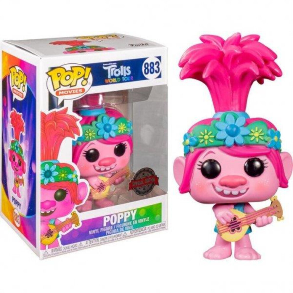 Funko POP 883 Movies Trolls World Tour Poppy w/Guitar 47349  [47349]