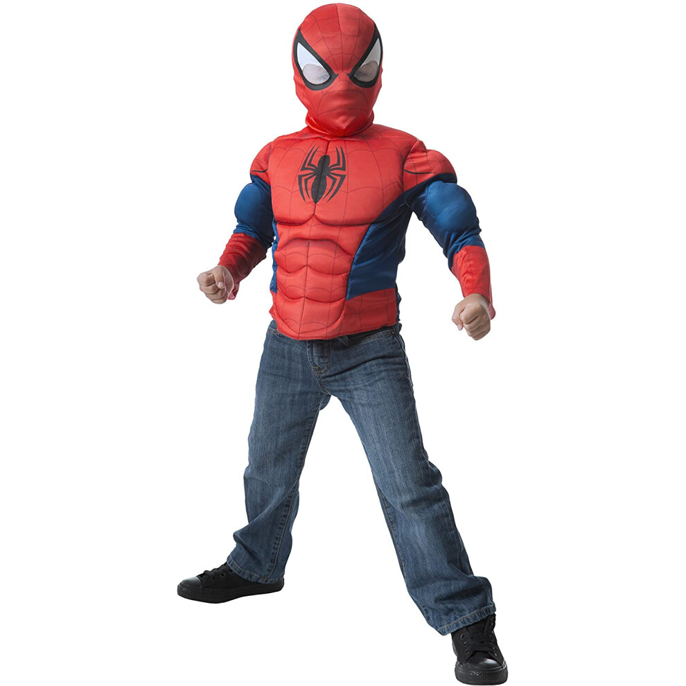 Rubies Rubie's 31548 Spider-Man Muscle Chest Shirt Costume Top Set & Mask (Age 4-6)
