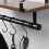 Spot On Dealz 1 Tier floating shelf wall mounted with hooks Black metal wire G-0481 2