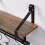 Spot On Dealz 1 Tier floating shelf wall mounted with hooks Black metal wire G-0481 7