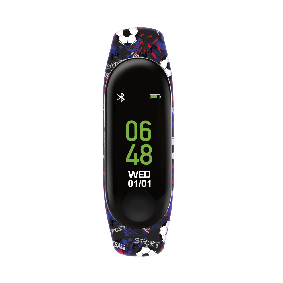 Tikkers Series 1 Black Football Print Silicone Strap colour touch screen, Football smart Watch TKS01-0006