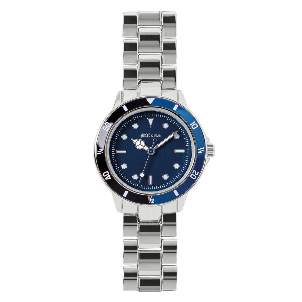 Tikkers Boys Silver Alloy Bracelet Time Teacher Watch ATK1052
