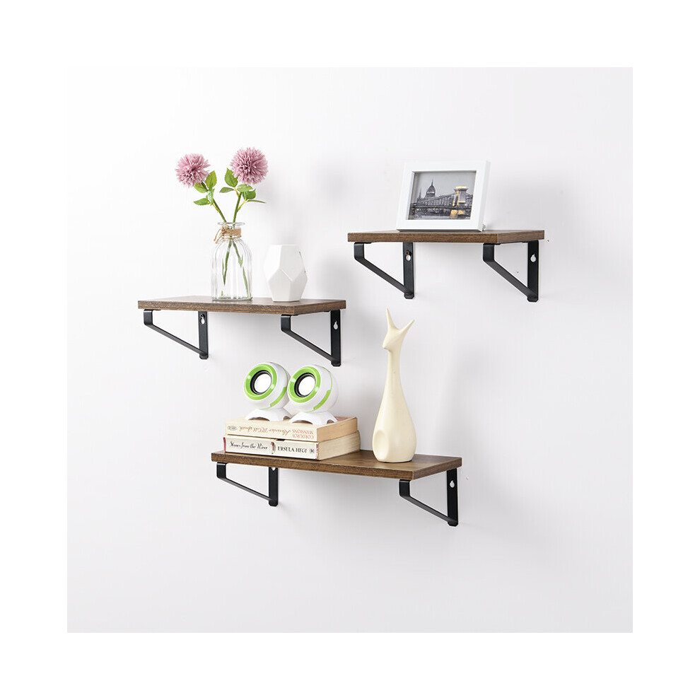Set of 3 Capri Floating shelves wall mounted Black metal wire G-0482