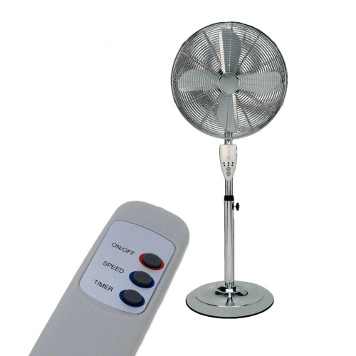 3-Speed 16-Inch Pedestal Floor Fan with Remote Control 4hr Timer