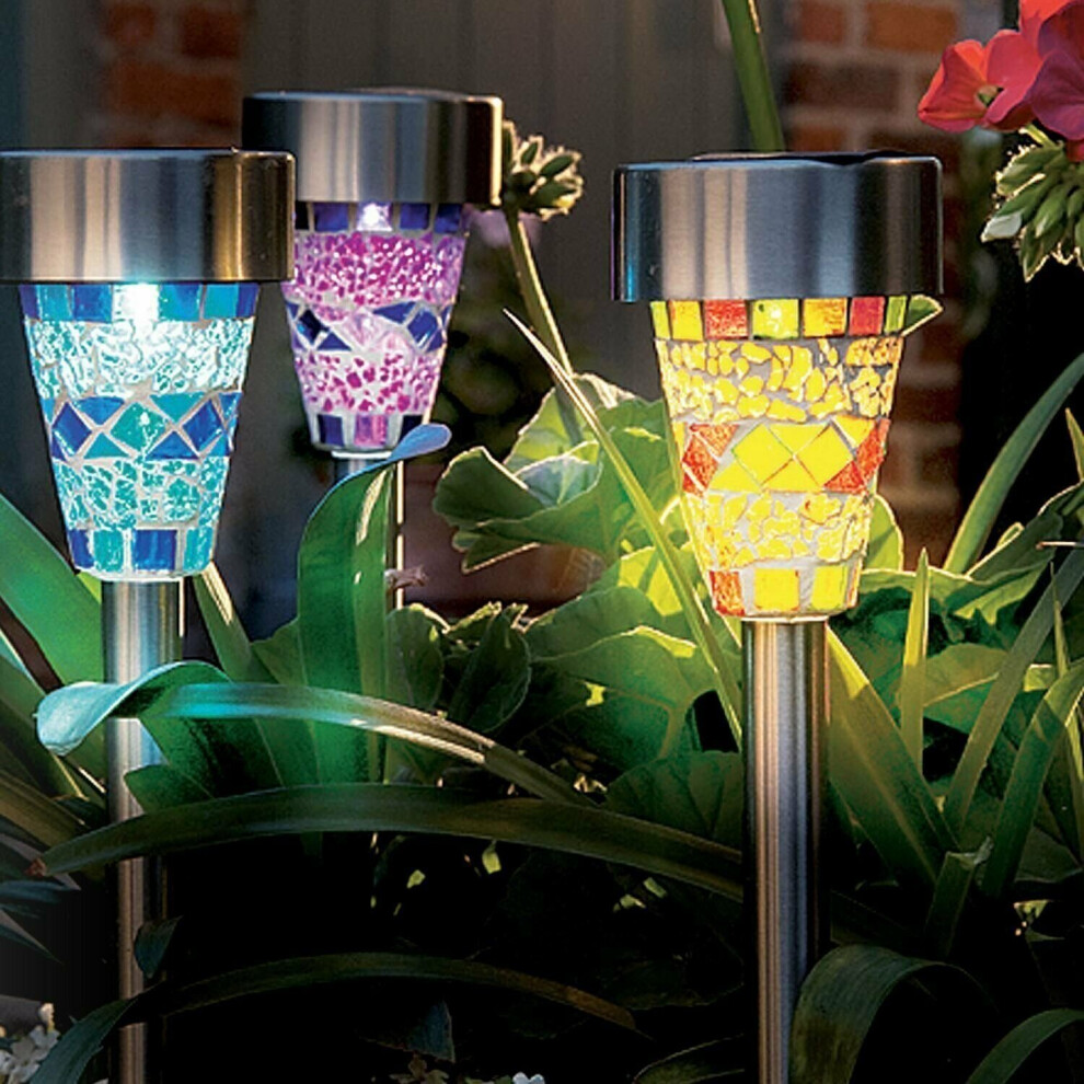 Solarize 6-Pack Garden Solar LED Mosaic Stake Light