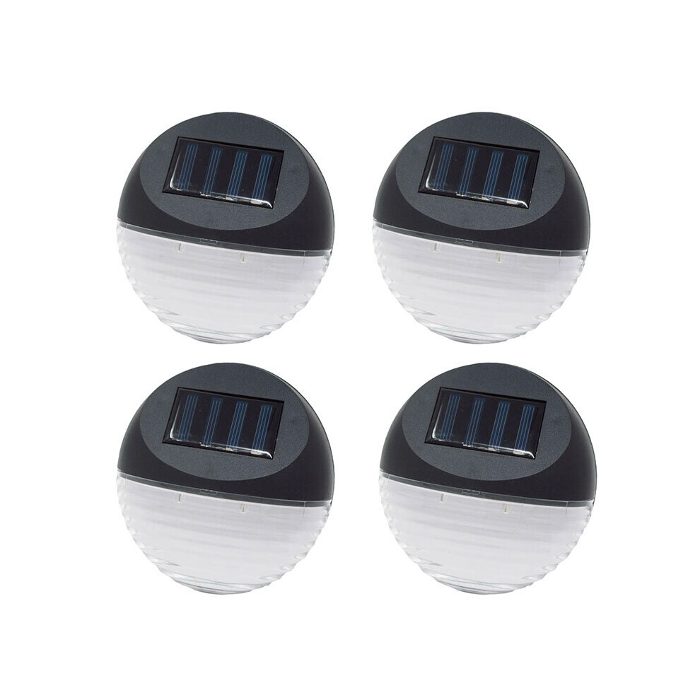 Solarize Set of 4 Outdoor Garden Solar Fence LED Post Lights Wall