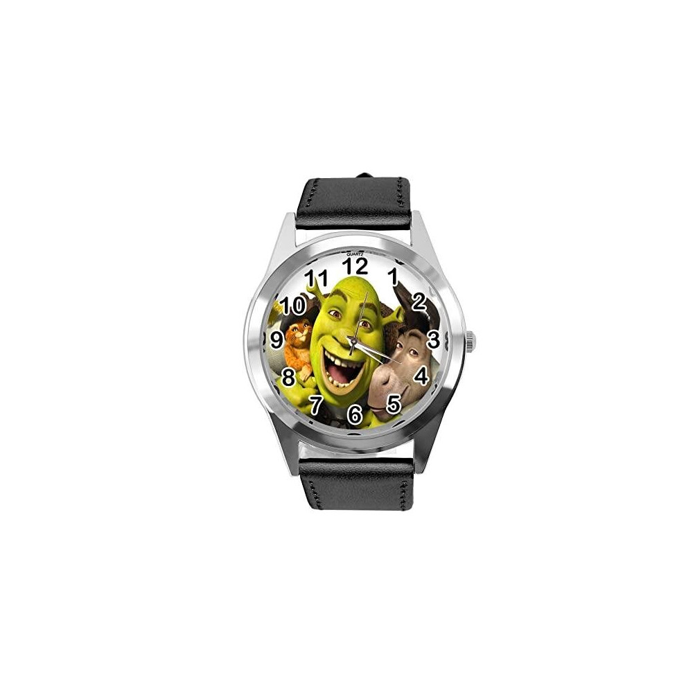 Photos - Wrist Watch Black Leather Round Watch for OGRE Fans