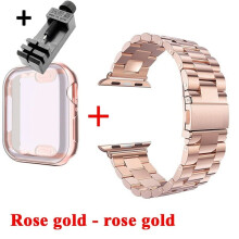 (Rose Gold Case / Rose Gold Bracelet, 38mm) Premium Watch Case & Stainless Steel Bracelet For Apple Watch