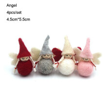 (Baby 4pcs) Christmas Tree Hanging Decoration Xmas Felt Wooden Decorations Gift Baubles