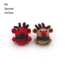 (Elk 2pcs) Christmas Tree Hanging Decoration Xmas Felt Wooden Decorations Gift Baubles