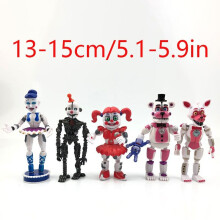 5pcs FNAF Five Nights At Freddy's Action Figures Light Up Game Toys Miniatures