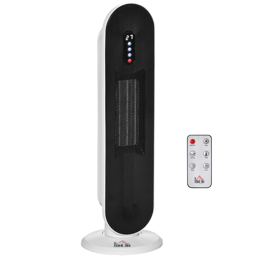 HOMCOM PTC Ceramic Heater Portable Oscillating Tower Space Heater 1200W/2000W
