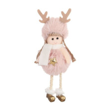 (Pink Star) Christmas Angel Doll Toy Hanging Pendant Festival Ornament Xmas Tree Decoration
