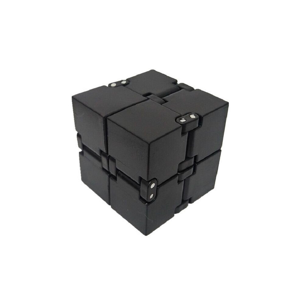 (Black) Sensory Infinity Cube Stress Fidget Autism Anxiety Relief Kids Adult Toys Relax Black