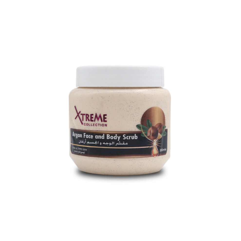 Xtreme Collection Argan Face & Body Scrub 500Ml | Exfoliating, Moisturizing Scrub For Glowing Skin, Nourishing, Scrub For Men & Women