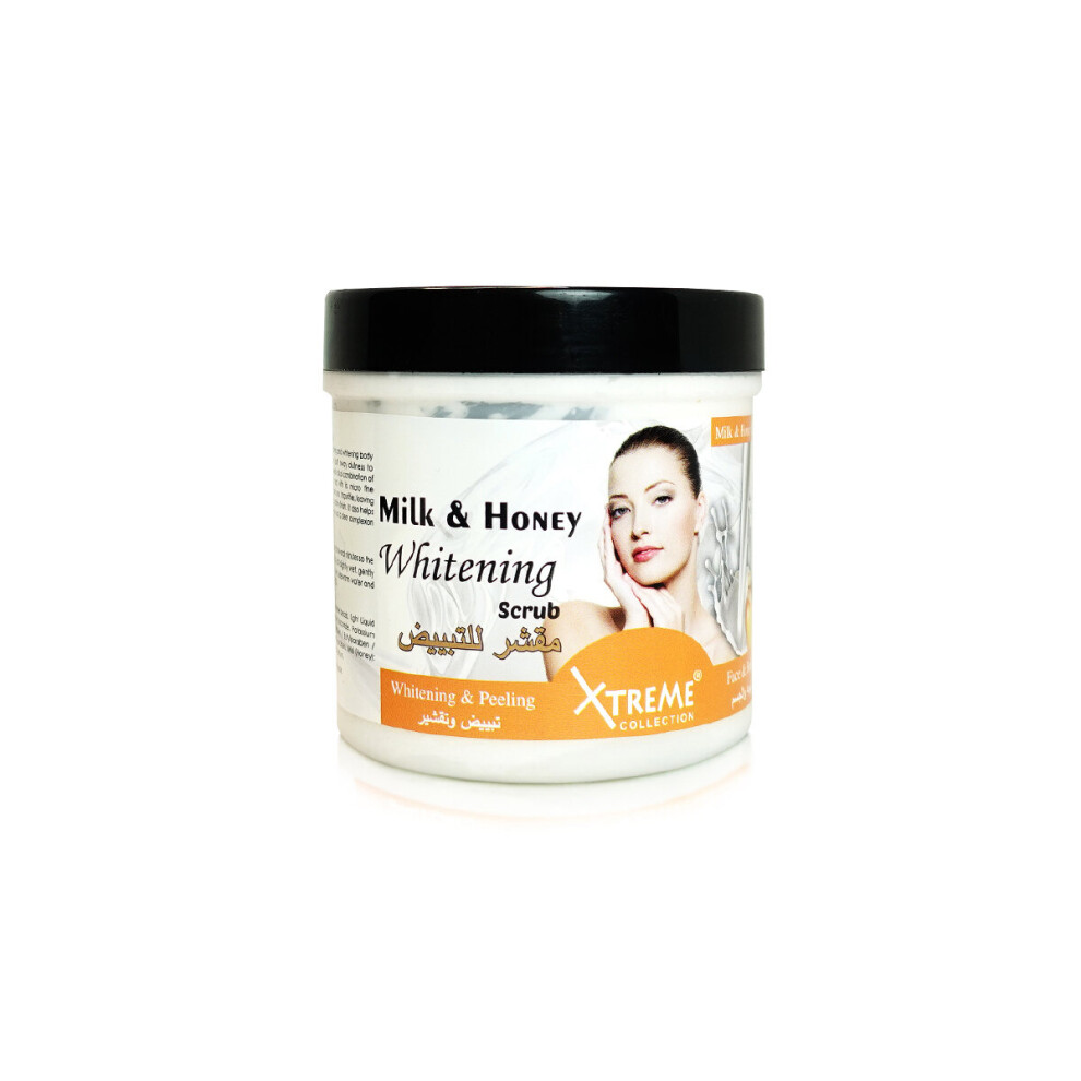 Xtreme Collection Milk & Honey Face & Body Scrub 500ml | Exfoliating Scrub for Glowing Skin, Moisturizing, Nourishing Body Scrub for Men & Women