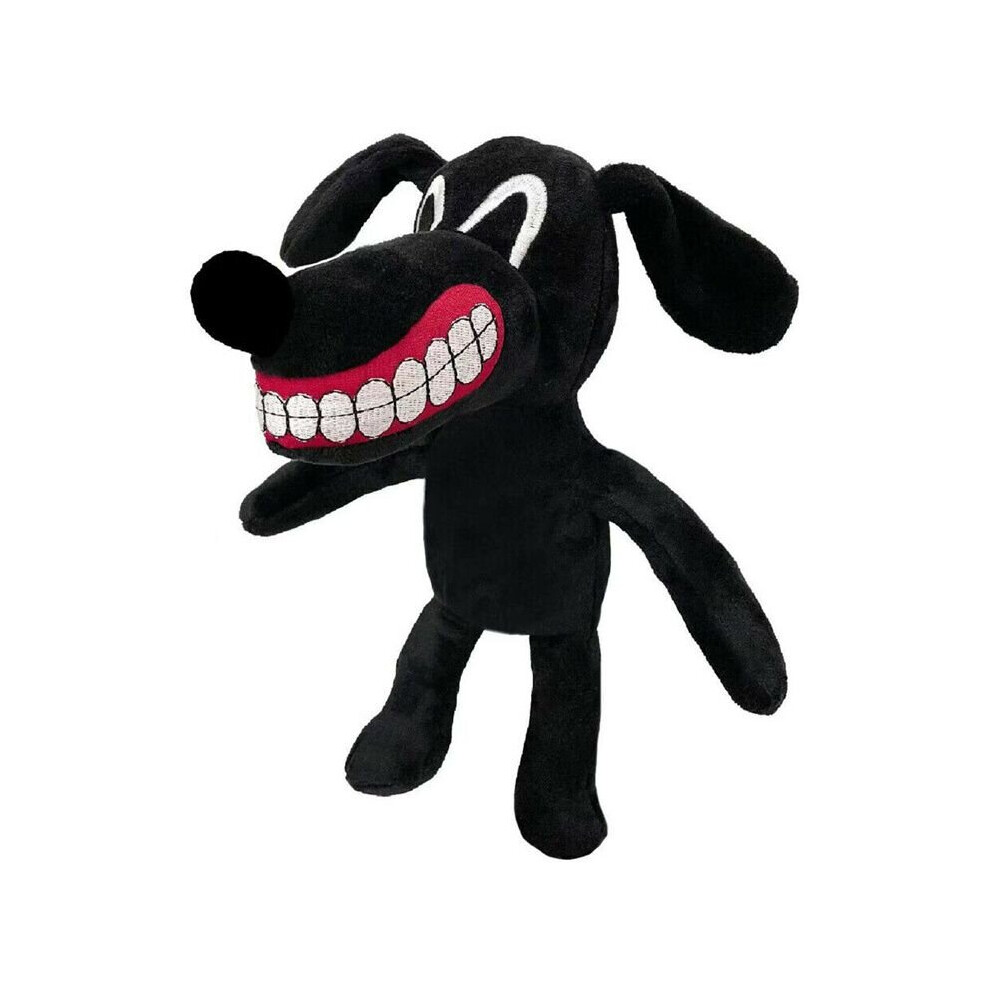 (Dog-30cm/11.8inch) Cartoon Siren Head Horror Black Dog Plush Stuffed Doll Kids Xmas Toy Gift