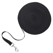 (Black, 6m?20FT?) Dog Leash Long Obedience Recall Foot Feet Training Lead 6/15/20/30/50/100 FT
