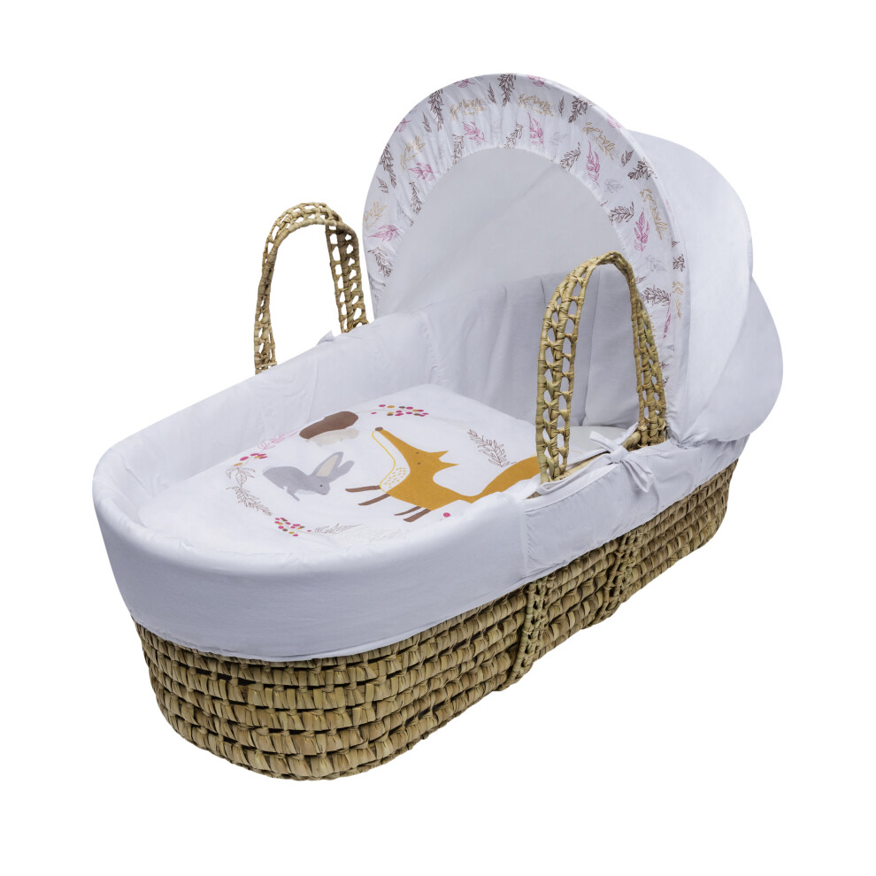 Down in the Woods White Palm Moses Basket with Mattress and Liner