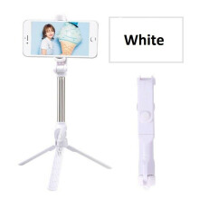 (White) Tripod Monopod Bluetooth Telescopic Selfie Stick