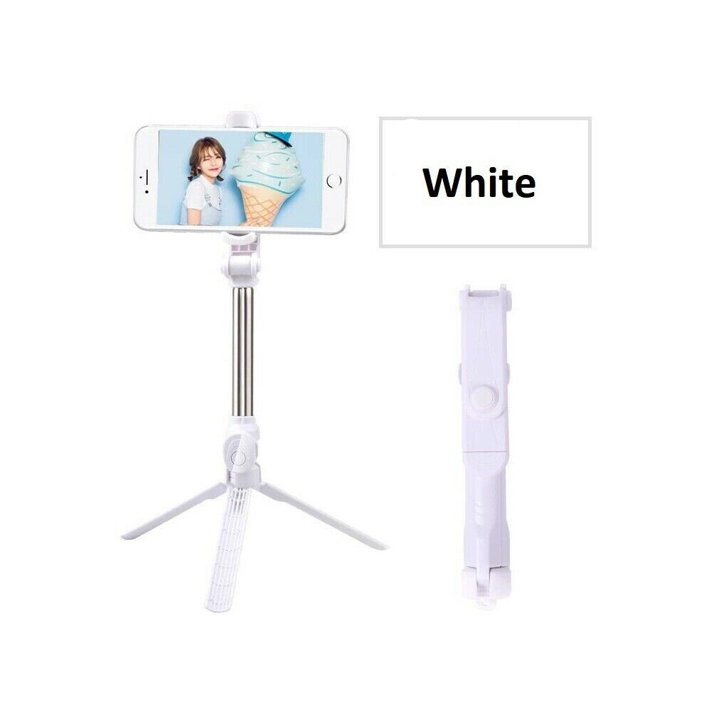 (White) Tripod Monopod Bluetooth Telescopic Selfie Stick White 093512567499