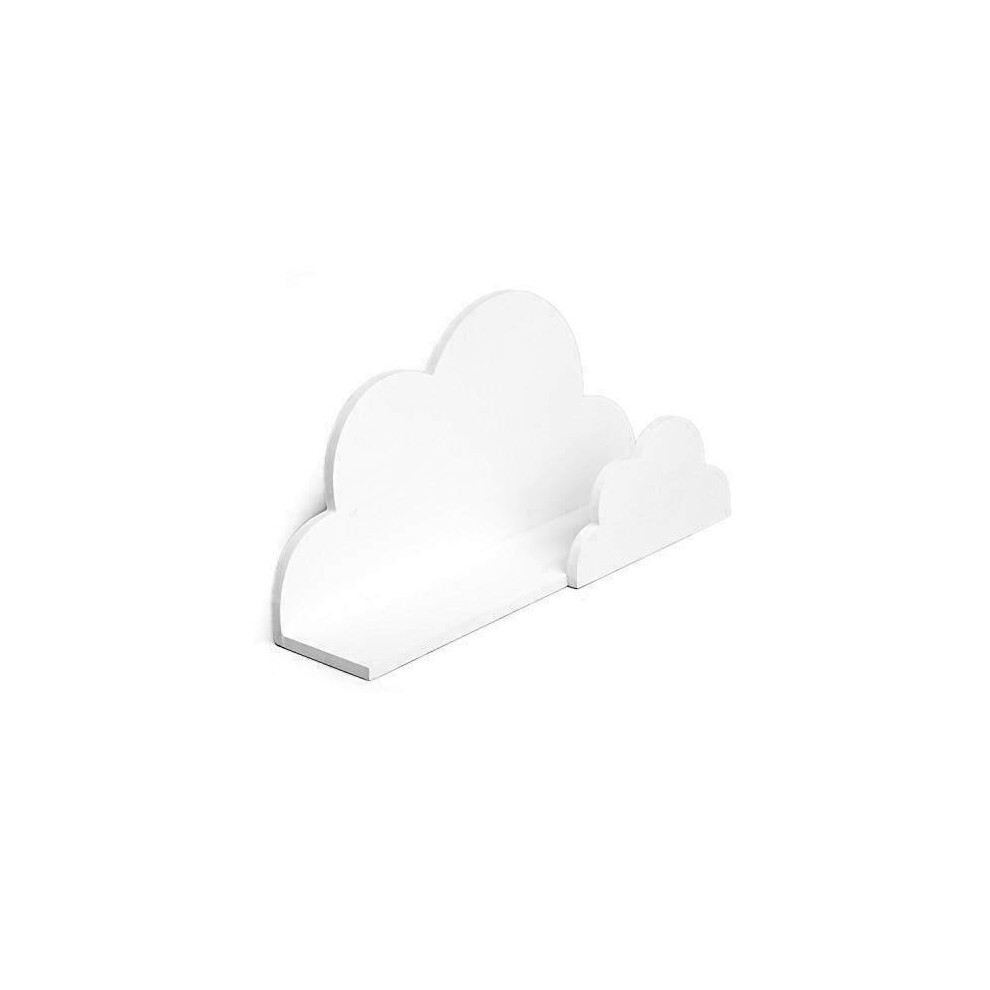 Children's White Wooden Floating Cloud Wall Hanging Mounted