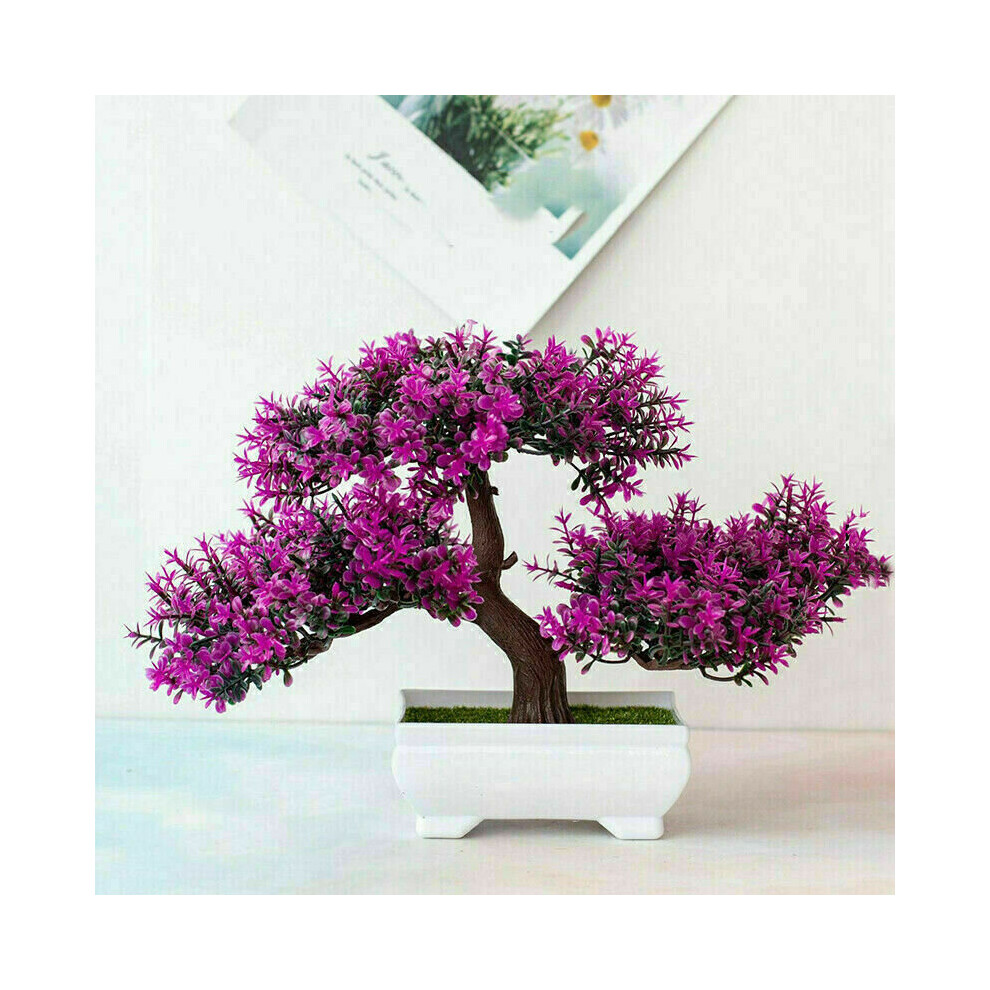 (Red Lotus) Bonsai Simulation Artificial Pot Plant Home Office Fake Pine Tree Decor Durable-image-OPC-P8JSVFC-NEW
