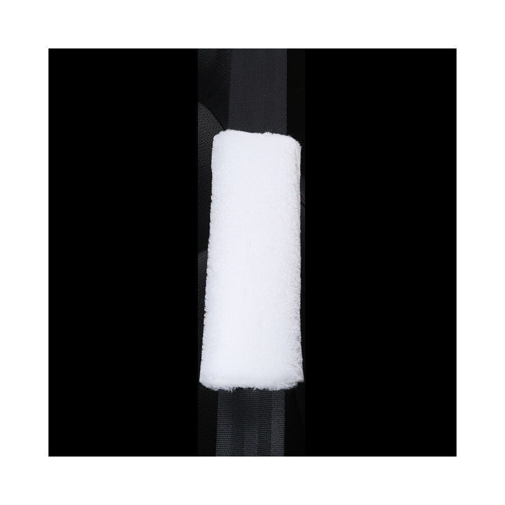 (White) Car Seat Belt Pads Safety Cushion Shoulder Strap Covers Harness For Adults Kids White 691743511894