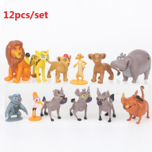12pcs Movie The Lion King Simba Cake Toppers Action Figure Doll Set Kid Toy Gift