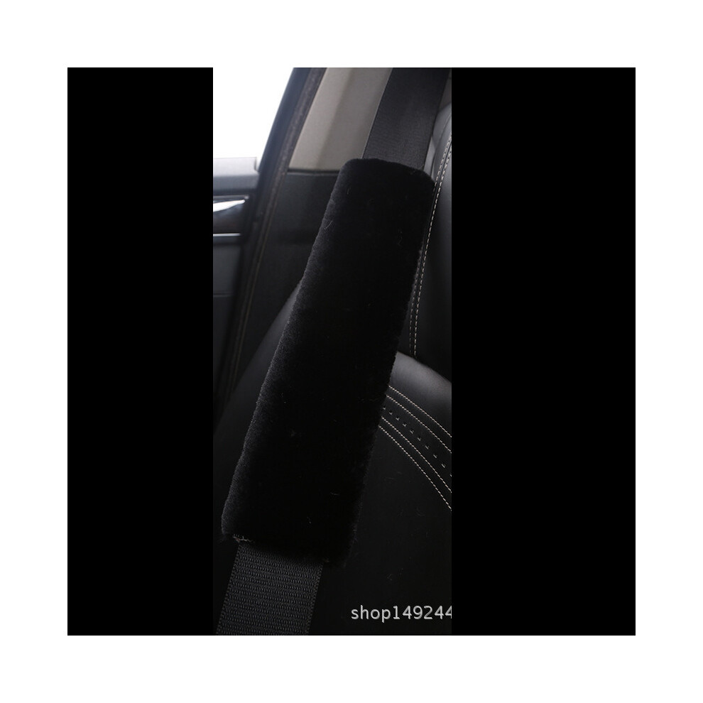 (Black) Car Seat Belt Pads Safety Cushion Shoulder Strap Covers Harness For Adults Kids Black