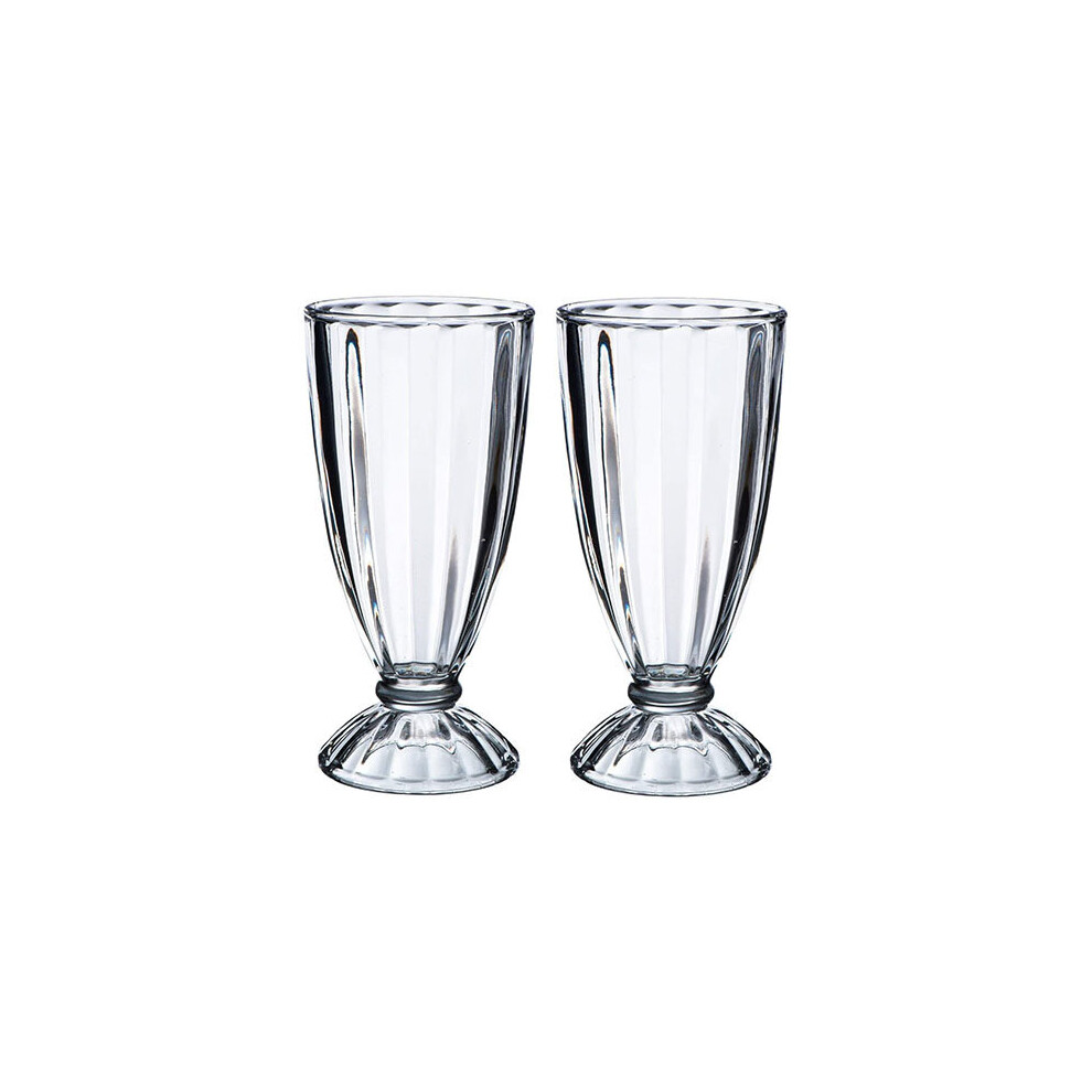 The Vintage Gourmet Ice Cream Sundae Glasses Set Of 2 Milkshake Soda 340Ml