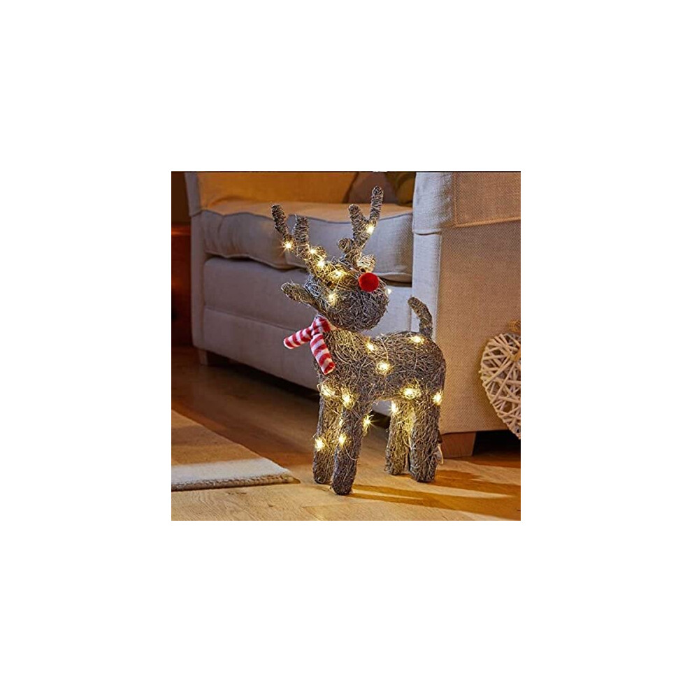 Rattan Light Up LED Cupid the Reindeer Indoor Outdoor Xmas Decoration