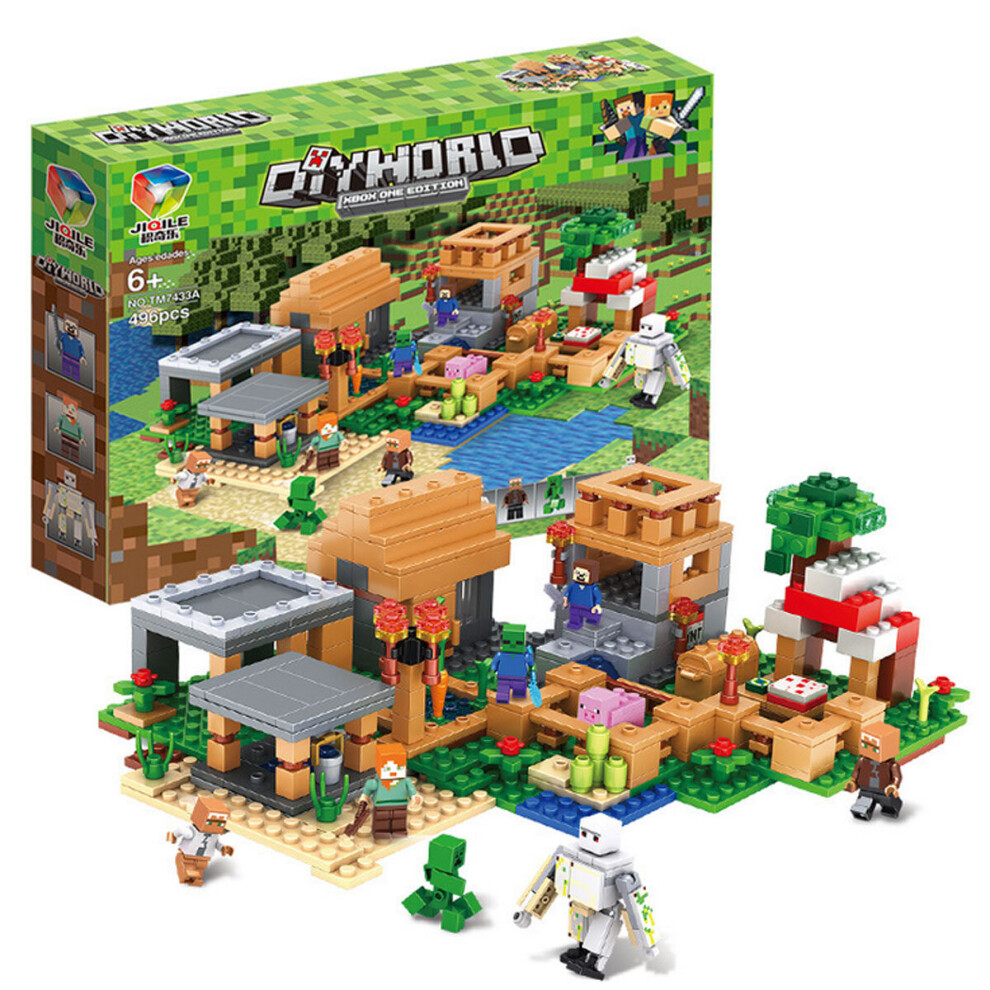 Minecraft The Illager Raid Village Fit Lego Building Block Toy