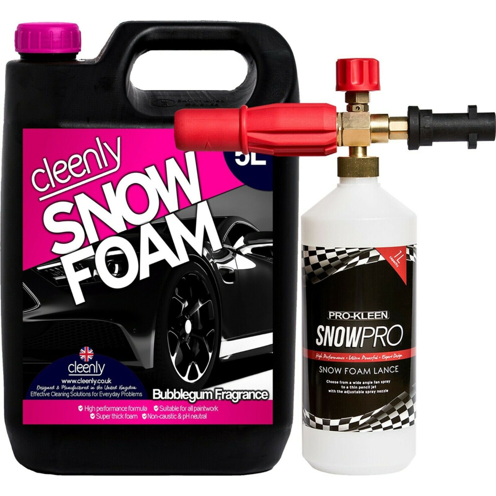 Cleenly Bubblegum Snow Foam 5L & Pro-Kleen Karcher Snow Foam Lance