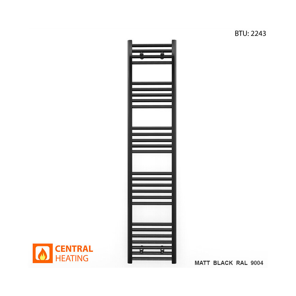 (Trv Black Angled Valves, 400 X 1600Mm (Btu: 2243)) 400Mm Wide Black Towel Rail Radiator With Valves 9028009405320
