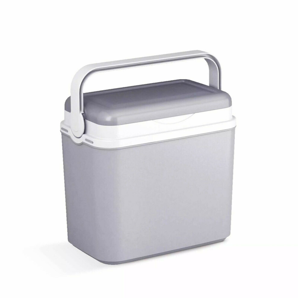 (Silver Grey) 10L Cooler Box Picnic Travel Cool Box 1 Ice Pack