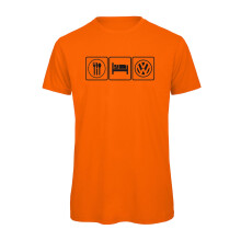 (Orange, XL) Eat, Sleep, Vw Camper Campervan Graphic 100% Organic Very High Quality T-shirt, Gift Boxed  Perfect Christmas, Birthday Gift