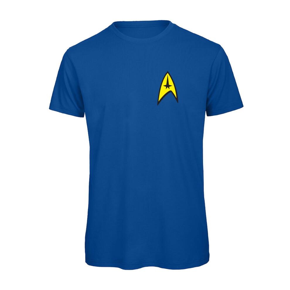 (Royal Blue, S) Star Trek, Spock, Starfleet Inspired Graphic 100% Organic Very High Quality T-shirt, Gift Boxed  Perfect Christmas, Birthday Gift