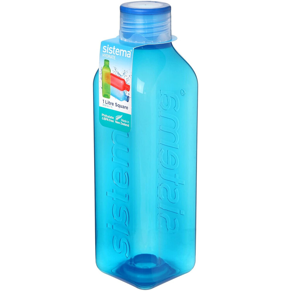 Sistema 890 Square Water Bottle 1 L Assorted Colours Water Bottles