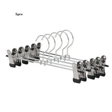 (5PCS) Metal Clip Coat Hangers Clothes Closet Pant Trouser Skirt Non-Slip Racks