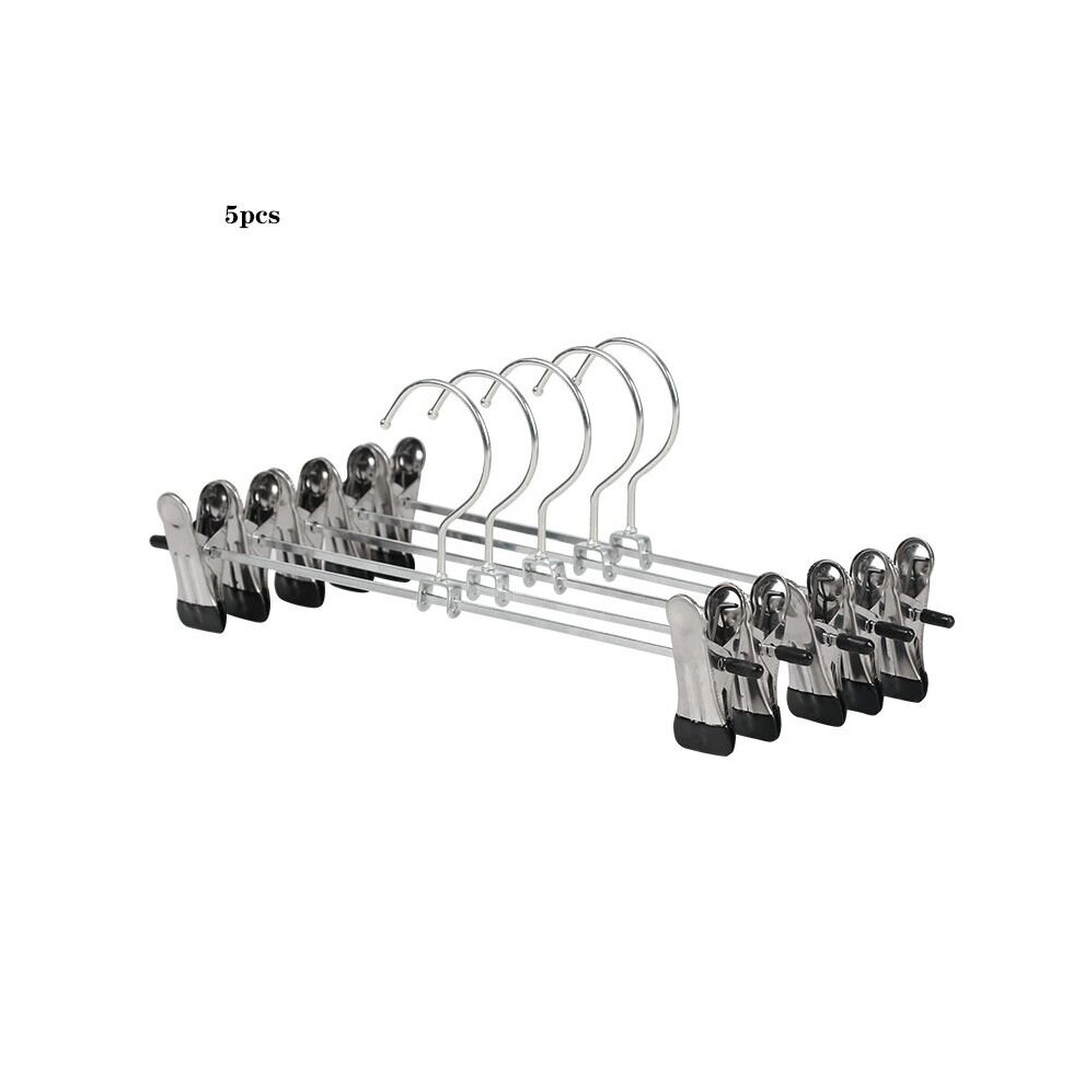 (5PCS) Metal Clip Coat Hangers Clothes Closet Pant Trouser Skirt Non-Slip Racks